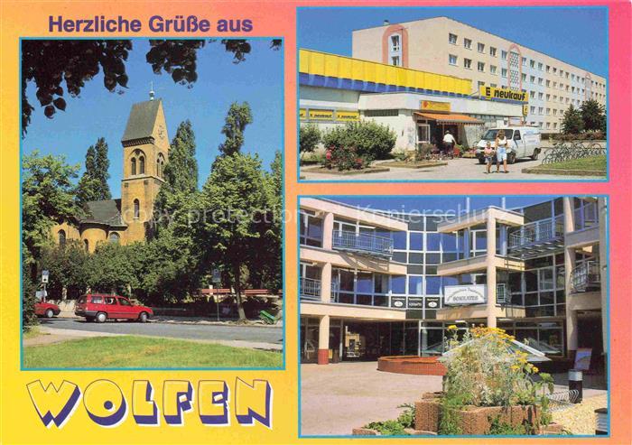 Wolfen Bitterfeld Kirche Edekamarkt Ortszentrum Restaurant