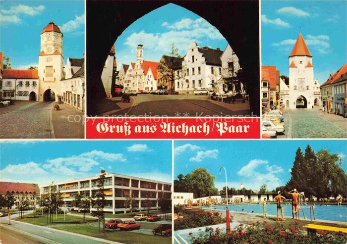 Aichach Paar Motive Stadtzentrum Stadttor Freibad