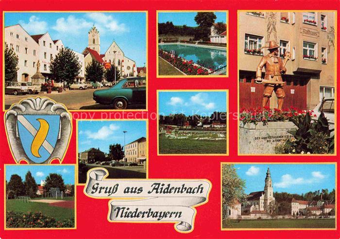 Aidenbach Niederbayern Teilansichten Erholungsort Freibad Statue Sportplatz Kirc