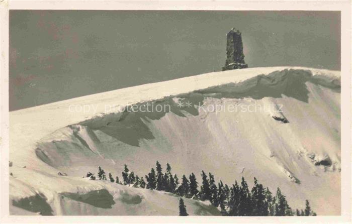 Feldberg 1450m Schwarzwald Winterpanorama Waechten am Bismarckdenkmal