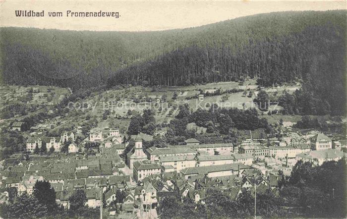 WILDBAD  Schwarzwald Panorama Blick vom Promenadeweg
