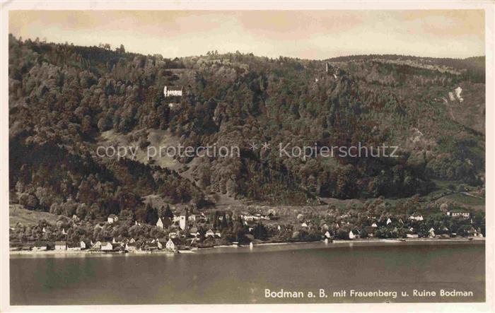 Bodman-Ludwigshafen Bodensee mit Frauenberg und Ruine Bodman