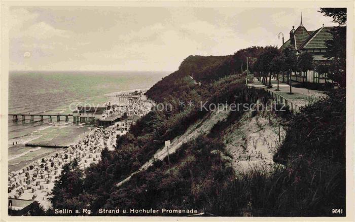 SELLIN  Ruegen Strand Hochufer Promenade
