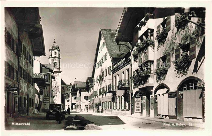 MITTENWALD Bayern Ortszentrum Hauptstrasse Kirche Serie Deutsche Heimatbilder Hu