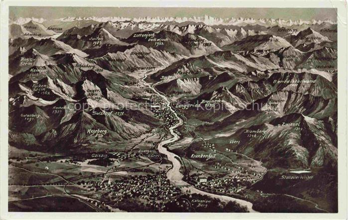 Lenggries und Umgebung Alpenpanorama aus der Vogelperspektive