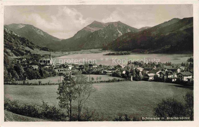 Schliersee Panorama Blick gegen Brecherspitze