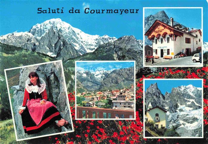 Courmayeur Valle d Aosta IT Costume Monte Bianco Panorama Casa delle guide Eglis