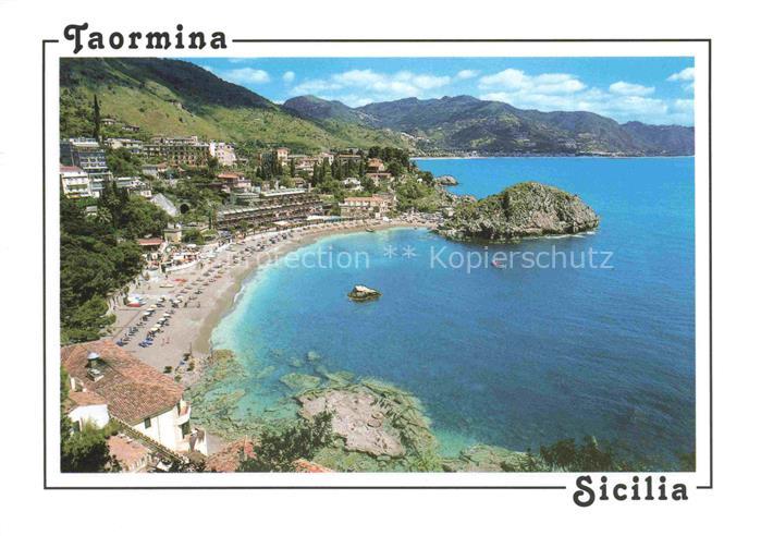 Taormina Sicilia IT Panorama Mazzarò bay