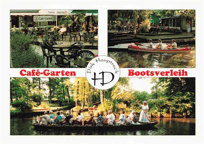 Luebbenau Spreewald Café-Garten Bootsverleih am Lehder Fliess Kahnfahrten