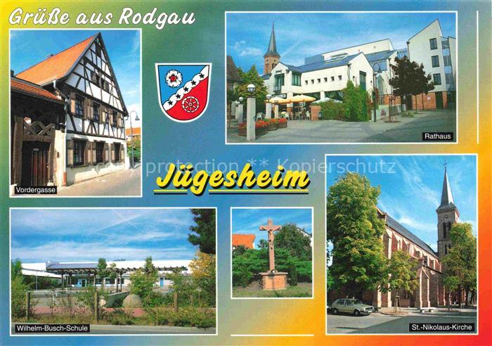 Juegesheim Vordergasse Rathaus Wilhelm-Busch-Strasse St. Nikolaus-Kirche Kreuz