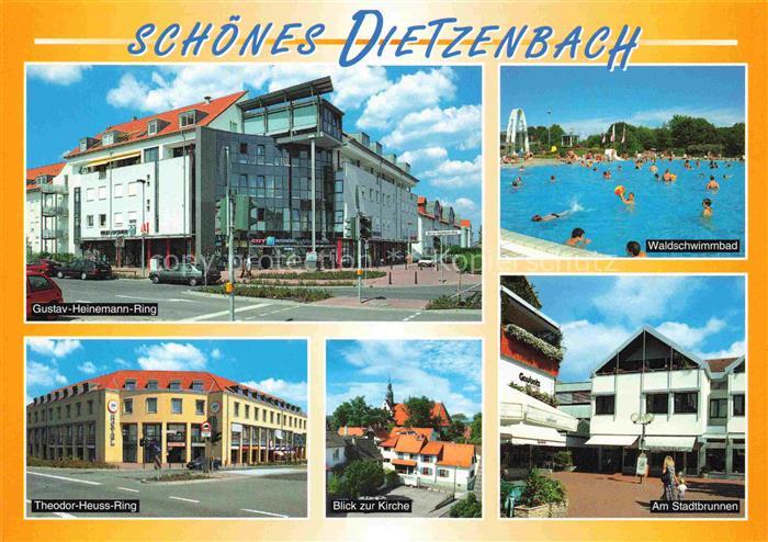 Dietzenbach Gustav-Heinemann-Ring Waldschwimmbad Theodor-Heuss-Ring Blick zur Ki