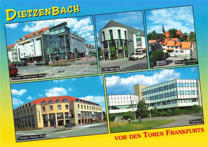Dietzenbach Gustav-Heinemann-Ring City Passage Blick zur Kirche Theodor-Heuss-Ri