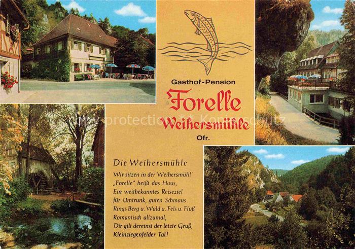 Weihersmuehle Weismain Gasthof Pension Forelle Panorama Landschaftsschutzgebiet