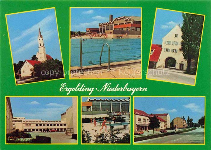 Ergolding Teilansichten Kirche Freibad Stadttor Hauptstrasse