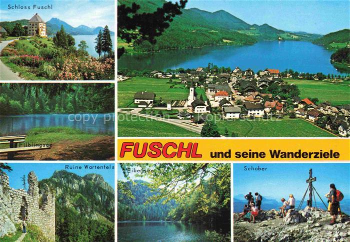 Fuschl See Salzkammergut AT Panorama Schloss Fuschl Filblingsee Ruine Wartenfels
