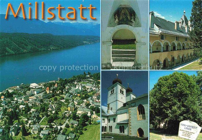Millstatt Millstaettersee Kaernten AT Luftaufnahme Stiftskirche 1000-jährige