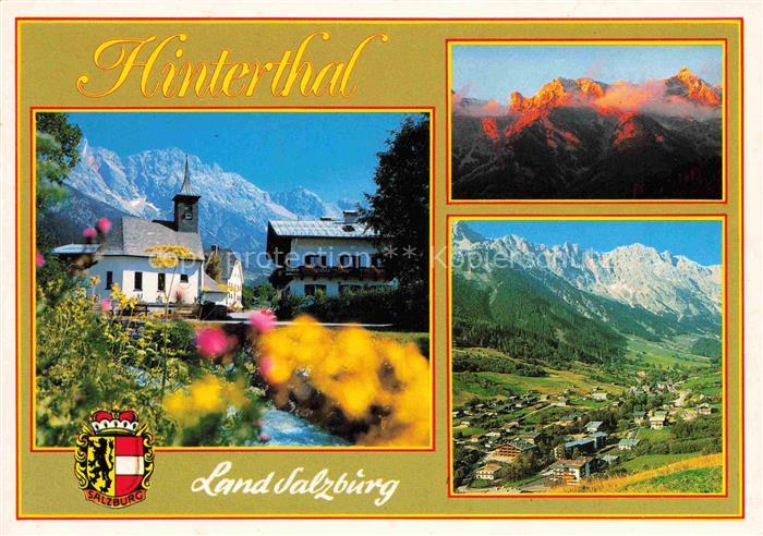 Hinterthal AT Panorama Hoehenluftkurort Sommerfrische Ansicht mit Kirche Alpenpa
