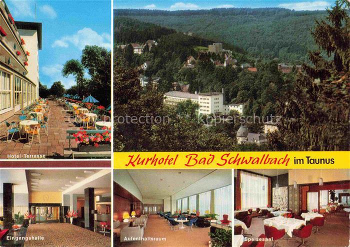 BAD SCHWALBACH Kurhotel Terrasse Eingangshalle Aufenthaltsraum Speisesaal Panora