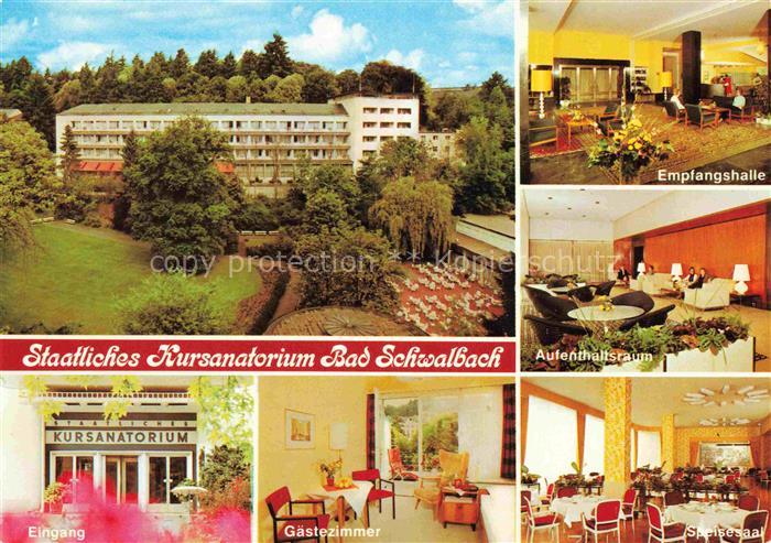 BAD SCHWALBACH Kursanatorium Empfangshalle Aufenthaltsraum Eingang Gaestezimmer