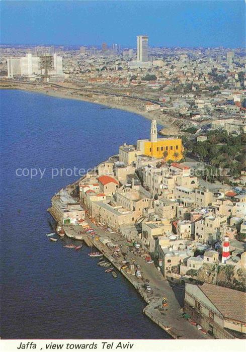 Jaffa Tel-Aviv Israel In the foreground Old Jaffa and the port in the background