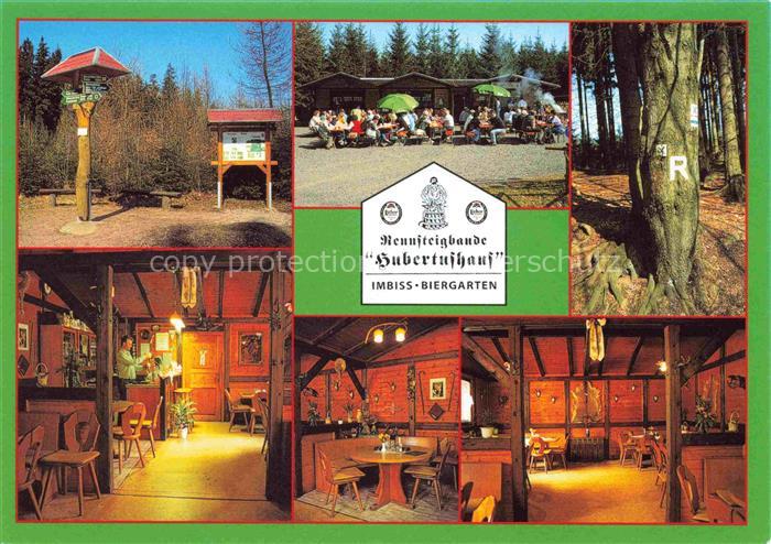 Ruhla Rennsteigbaude Hubertushaus Gastraum Terrasse Waldpartie