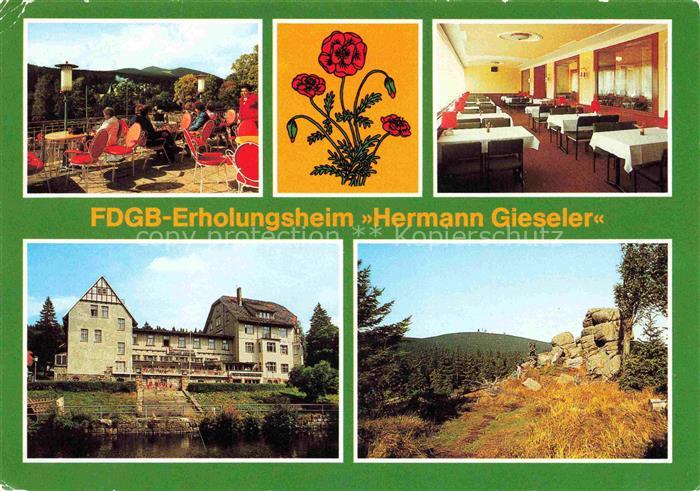Schierke Harz FDGB Erholungsheim Hermann Gieseler Terrasse Veranda Panorama Blic