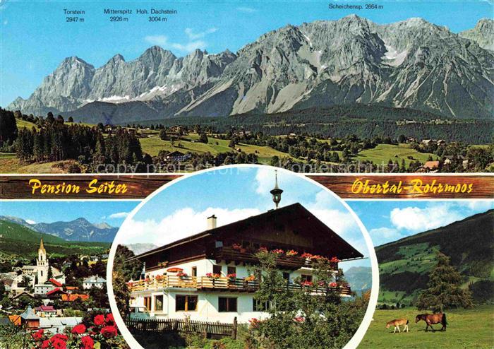 Schladming Obersteiermark AT Gasthof Pension Seiter Panorama Blick gegen Dachste