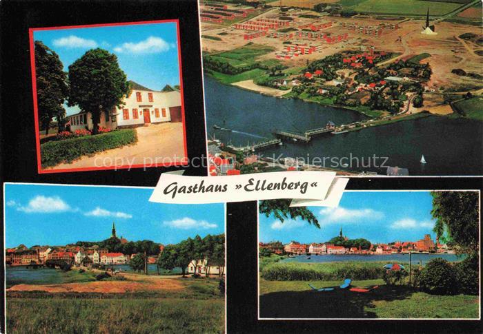 Kappeln  Schlei Schleswig-Flensburg Gasthaus Ellenberg Ansicht mit Kirche Luftau