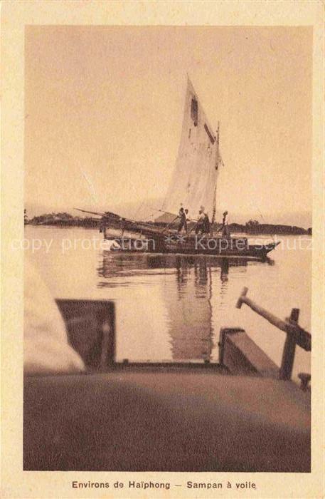 Haiphong Vietnam Sampan à voile