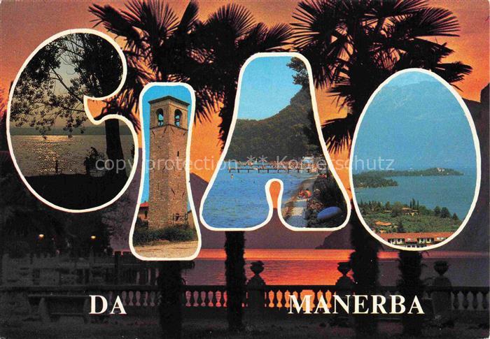 Manerba del Garda IT Panorama Gardasee Uferpromenade Strand