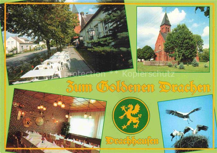 Drachhausen Gaststaette Zum goldenen Drachen Restaurant Storchennest Kirche