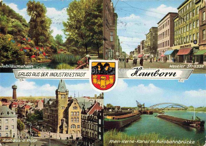 Hamborn Jubilaeumshain Weseler Strasse Rathaus Post Rhein-Herne-Kanal Autobahnbr