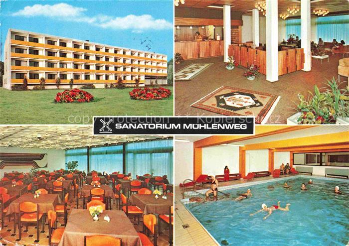 Bad Westernkotten Sanatorium Haus Muehlenweg Speisesaal Hallenbad Aufenthaltsrau