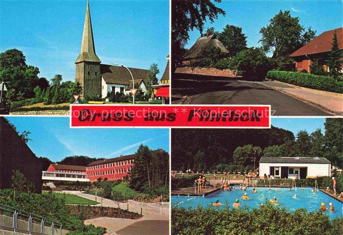 Flintbek Kirche Strassenpartie Schule Freibad