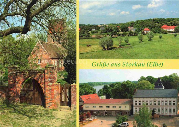 Storkau Elbe  Dorfkirche Ortsansicht Gutshaus OT Billberge