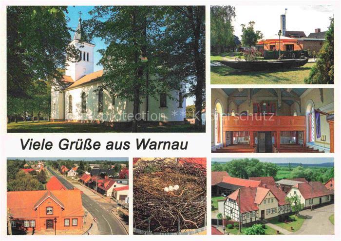 Warnau Schoenhausen Ortsansichten Kirche Brunnen Vogelnest