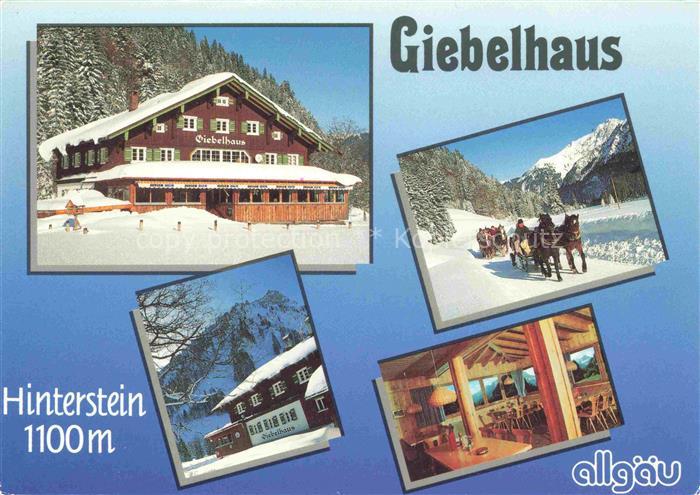 Hinterstein Bad Hindelang Berggasthaus Giebelhaus Restaurant Pferdeschlitten Win