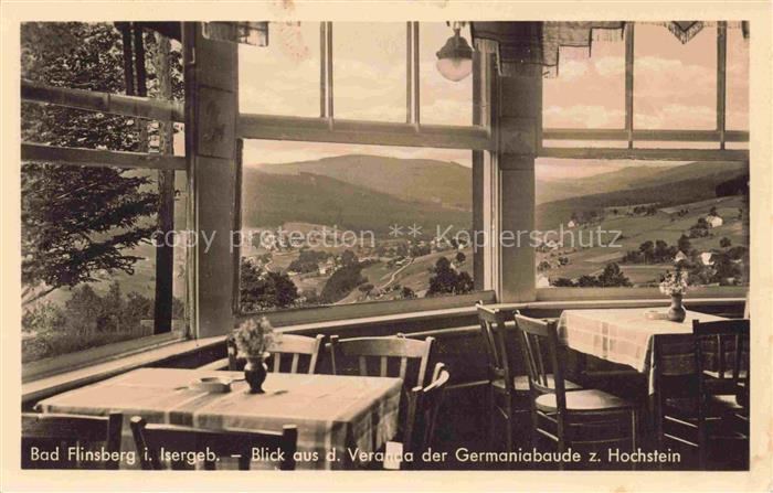 Bad Flinsberg Swieradow Zdroj PL Blick aus der Veranda der Germaniabaude zum Hoc