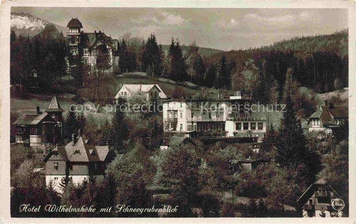 Hain  Giersdorf Riesengebirge Podgorzy PL Hotel Wilhelmshoehe mit Schneegrubenbl