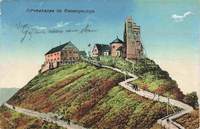 Schneekoppe Snezka CZ Bergbaude im Riesengebirge