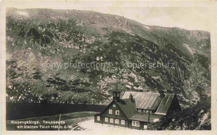 Karpacz Krummhuebel Riesengebirge PL Teichbaude am kleinen Teich