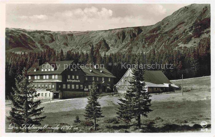 Karpacz Krummhuebel Riesengebirge PL Schlingelbaude Hochgebirgskamm