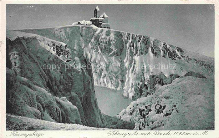 Schneegrube Schneegruben Sniezne Kotly PL Schneegrube mit Baude Winterlandschaft