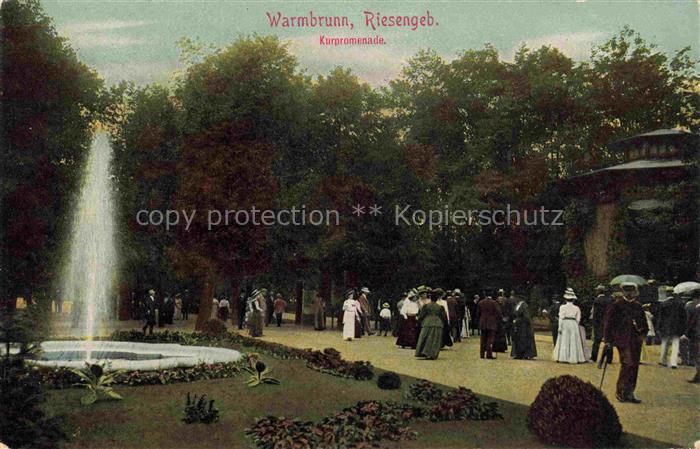 Warmbrunn Bad Cieplice Slaskie-Zdroj PL Kurpromenade Springbrunnen