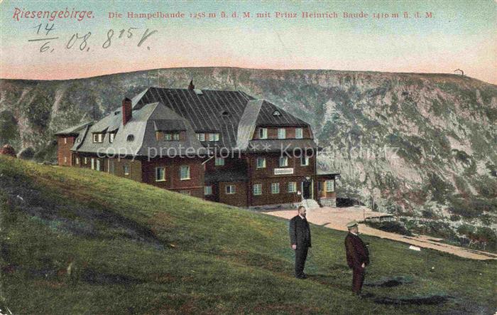 Karpacz Krummhuebel Riesengebirge PL Hampelbaude mit Prinz-Heinrich-Baude