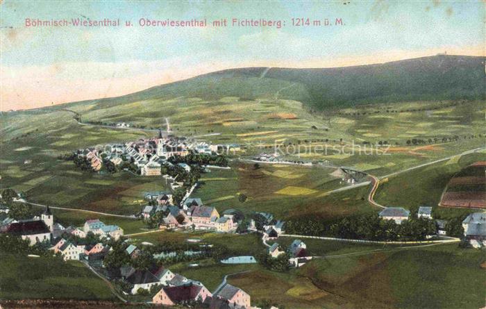 Boehmisch Wiesenthal Loucna Pod Klinovcem CZ und Oberwiesenthal mit Fichtelberg