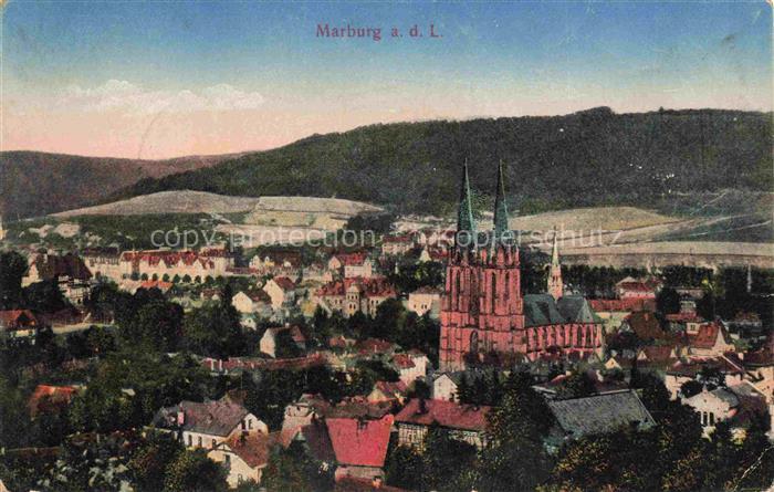 MARBURG  LAHN Stadtpanorama mit Kirche