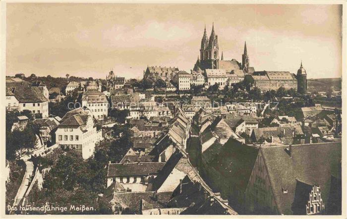 MEIssEN Elbe Sachsen Stadtpanorama mit Albrechtsburg 1000jaehrige Stadt