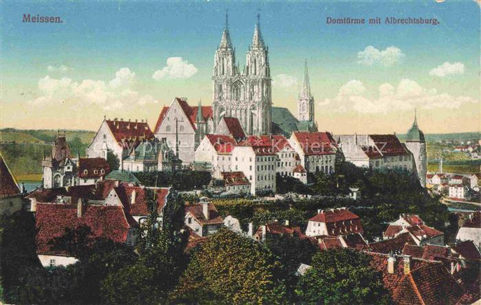 MEIssEN Elbe Sachsen Domtuerme mit Albrechtsburg Feldpost