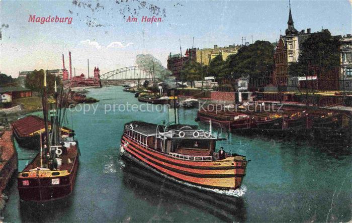 MAGDEBURG  CITY Am Hafen an der Elbe Binnenschiffahrt